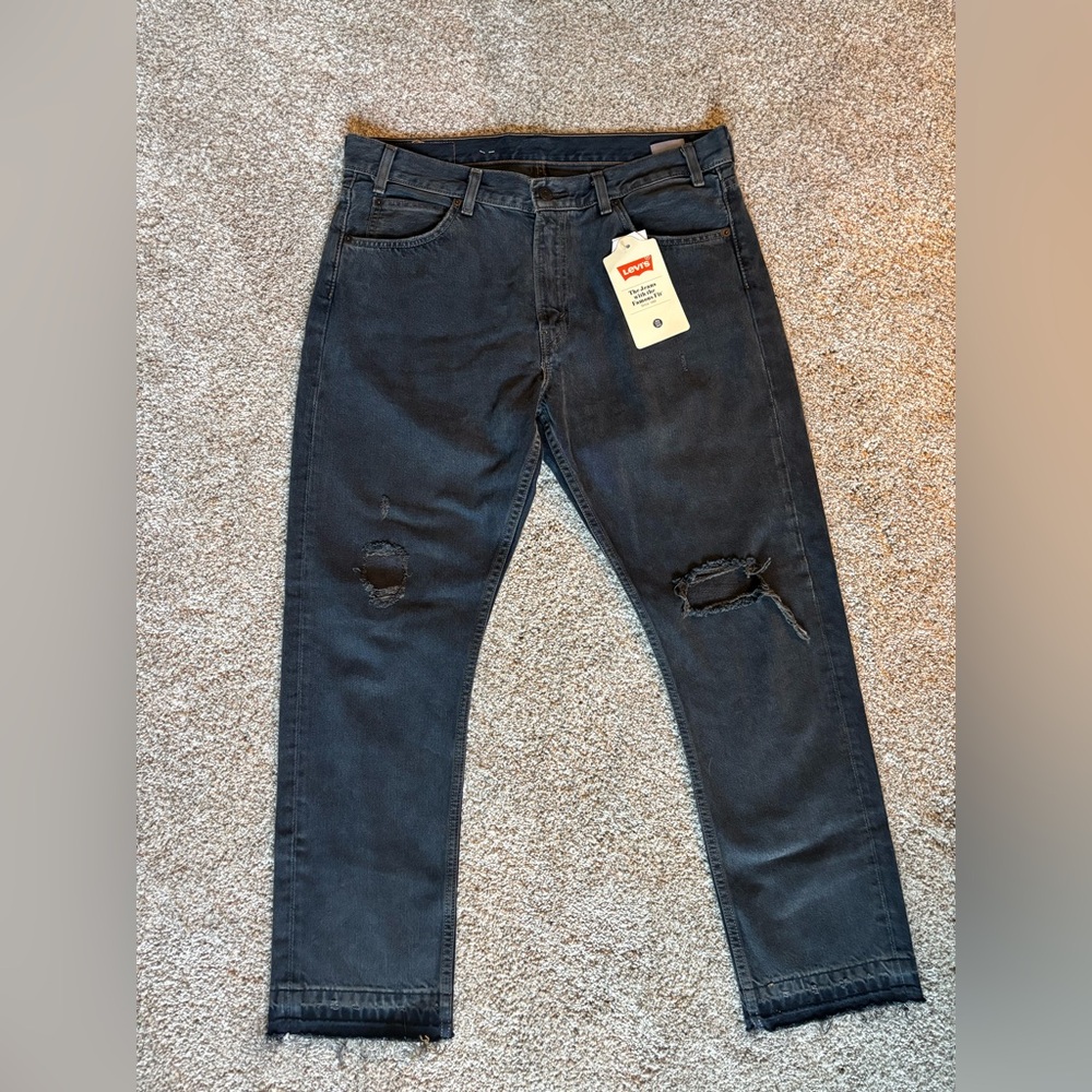 Levi’s 505c Orange Tab Cropped Women’s Slim Jeans 31W Washed Black NWT *Rare*
